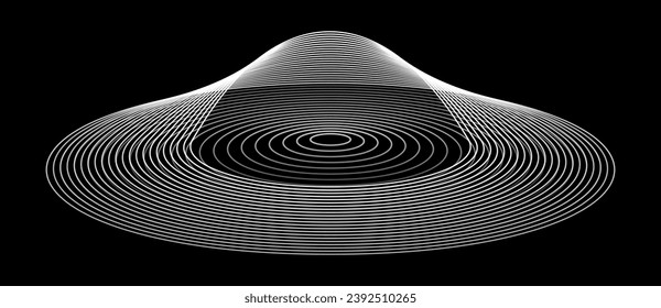 Abstract creative background with art lines in circle. Futuristic dynamic design.