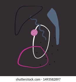 Abstract creative  background. Colorful shapes and textures. Freehand contemporary composition. Impressionism modern art for poster, banner, card, flyers. Hand drawn vector illustration 