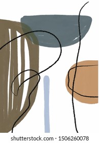 Abstract creative  background. Colorful shapes and textures. Freehand contemporary composition. Impressionism modern art for poster, banner, card, flyers, social media content
