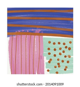 Abstract creative background. Colorful shapes and textures. Freehand contemporary composition. Impressionism modern art for poster, banner, card, flyers. 