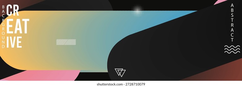 Fondo creativo Abstractas con Formas coloridas y Elementos de texto
