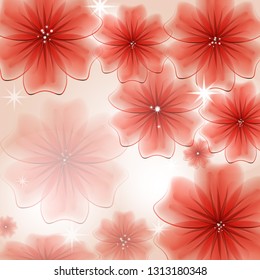 Abstract creative background in the form of bright delicate blooming flowers - Vector Graphics