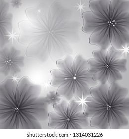 Abstract creative background in the form of bright delicate blooming flowers - Vector Graphics