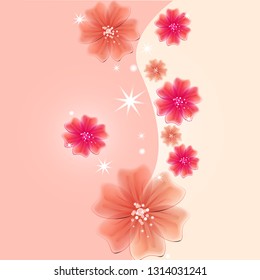 Abstract creative background in the form of bright delicate blooming flowers - Vector Graphics