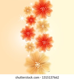 Abstract creative background in the form of bright delicate blooming flowers - Vector Graphics
