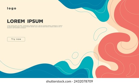 Abstract creative background with liquid elements in pastel colors.