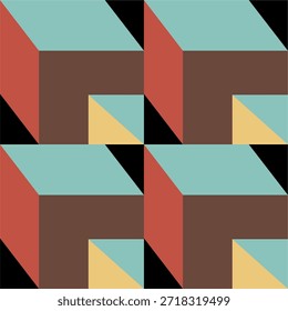 abstract creative background with repeated shapes. Summer theme in vibrant and colorful colors.  cells and  steps pattern. Seamless pattern. Background image. eps10