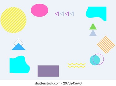 Abstrakter kreativer Hintergrund mit Formen und Pinselstrichen, Freehe und hellen, geometrischen Elementen. ästhetische trendy Designs für Social-Media-Inhalte, Poster, Wanddekorationen, Banner, Präsentationen
