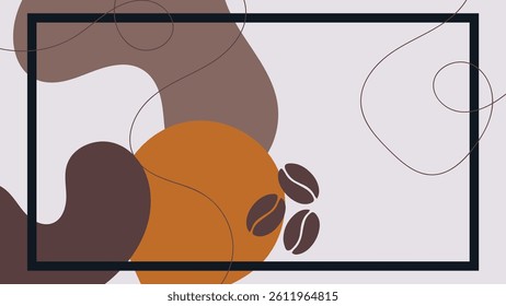 abstract creative background vector with copy space for text and coffee lineart icons - template design for instagram stories for coffee shop and home - simple, stylish and minimal design
