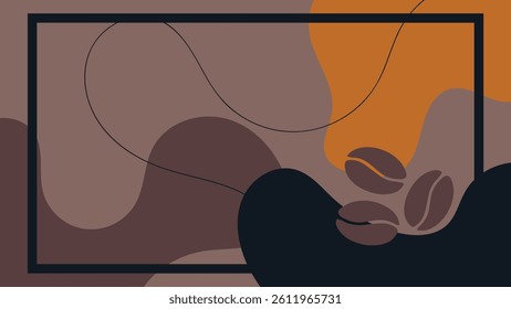 abstract creative background vector with copy space for text and coffee lineart icons - template design for instagram stories for coffee shop and home - simple, stylish and minimal design