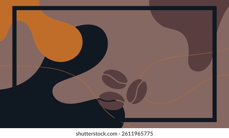abstract creative background vector with copy space for text and coffee lineart icons - template design for instagram stories for coffee shop and home - simple, stylish and minimal design