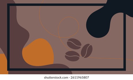 abstract creative background vector with copy space for text and coffee lineart icons - template design for instagram stories for coffee shop and home - simple, stylish and minimal design