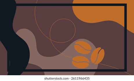 abstract creative background vector with copy space for text and coffee lineart icons - template design for instagram stories for coffee shop and home - simple, stylish and minimal design