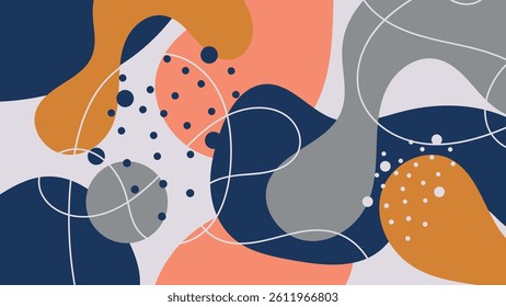 abstract creative background vector with copy space for text and coffee lineart icons - template design for instagram stories for coffee shop and home - simple, stylish and minimal design