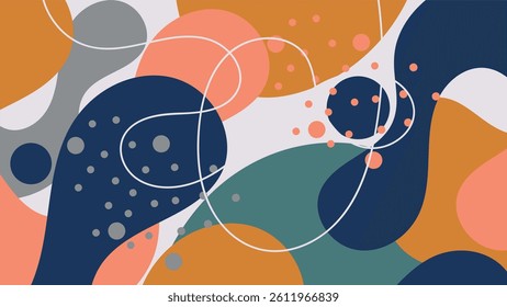 abstract creative background vector with copy space for text and coffee lineart icons - template design for instagram stories for coffee shop and home - simple, stylish and minimal design