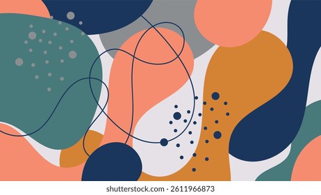 abstract creative background vector with copy space for text and coffee lineart icons - template design for instagram stories for coffee shop and home - simple, stylish and minimal design