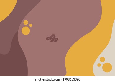 Abstract creative background vector with space for text and coffee linear icon - simple  stylish and minimal design template 