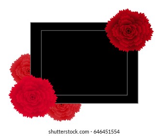 Abstract creative banner with flowers red carnation.