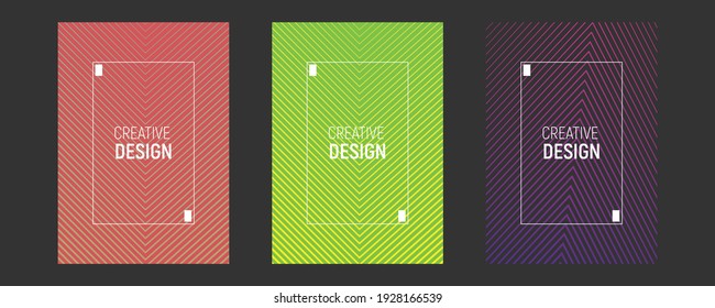 Abstract creative banner templates, cards, color covers set. Geometric design, shape. Trendy vector collection.