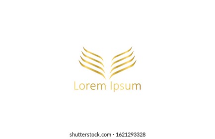 abstract creative beautiful luxurious Falcon Eagle Bird, Wing Logo Template vector icon with gold color for any business.