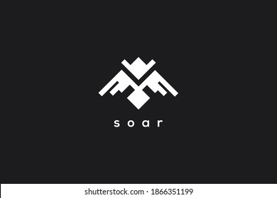 abstract creative bird soar logotype, elegant unique vector based icon template.