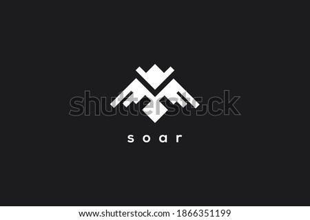 abstract creative bird soar logotype, elegant unique vector based icon template.