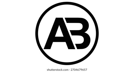 abstract creative black AB letter logo.