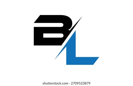 abstrakte kreative schwarz-blaue BL-Buchstabe-Logo, Vektorgrafik.