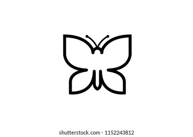 Abstract Creative Black Butterfly Logo Symbol Vector Design Illustration