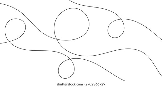 abstract creative black curly line design for banner, poster, background.