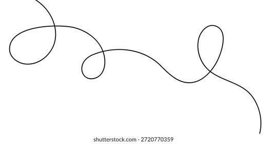 Diseño de línea rizada negra creativa abstracta.