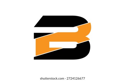 abstract creative black orange B letter logo vector.