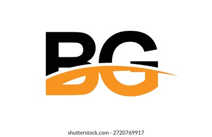 abstract creative black orange BG letter logo vector.