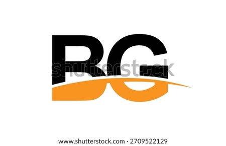 abstract creative black orange BG letter logo vector.