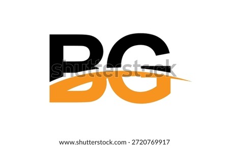 abstract creative black orange BG letter logo vector.