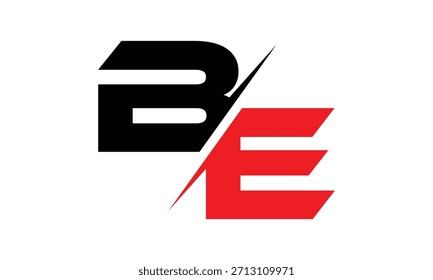 Vector de logotipo de letra BE rojo negro creativo abstracto.