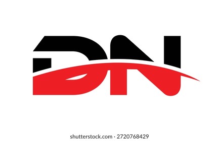abstrato criativo preto vermelho DN letra logotipo vetor.