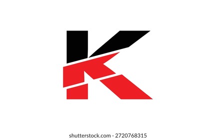 abstrakter kreativer schwarz-roter K-Buchstabe-Logo-Vektor.