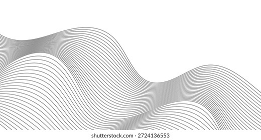 abstract creative black sea wave line vector background design.