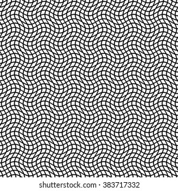 Abstract creative black vector wavy line seamless pattern