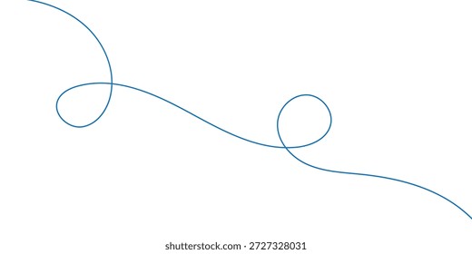 Vector de línea rizada azul creativo abstracto.