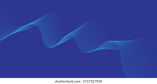 abstraktes, kreatives, blau fließendes Wellenliniendesign.