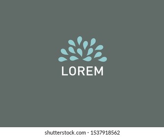 Abstract creative blue logo pattern of water drops