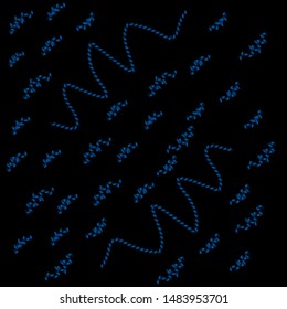 Abstract creative blue neurons on black background