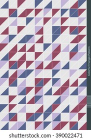 Abstract creative blue / red / purple / grey Triangle Pattern with white border.