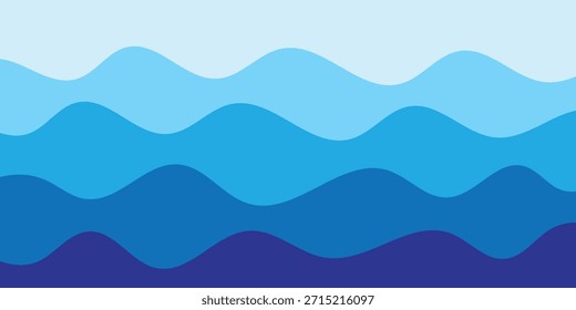 abstrato criativo azul mar onda camada fundo vetor ilustração.