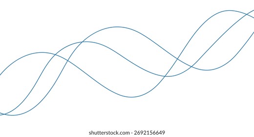 
Diseño abstracto azul creativo de tres líneas onduladas.