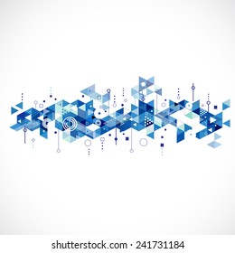 Abstract creative blue triangle template, vector illustration 