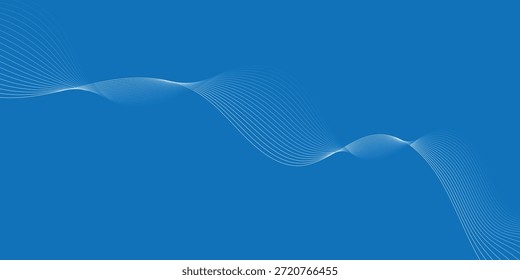 Diseño blanco azul creativo abstracto de la línea de la onda de la mezcla para el Anuncio, cartel, fondo.