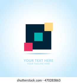 Abstract Creative Box logo, design concept, emblem, logotype element for template.
